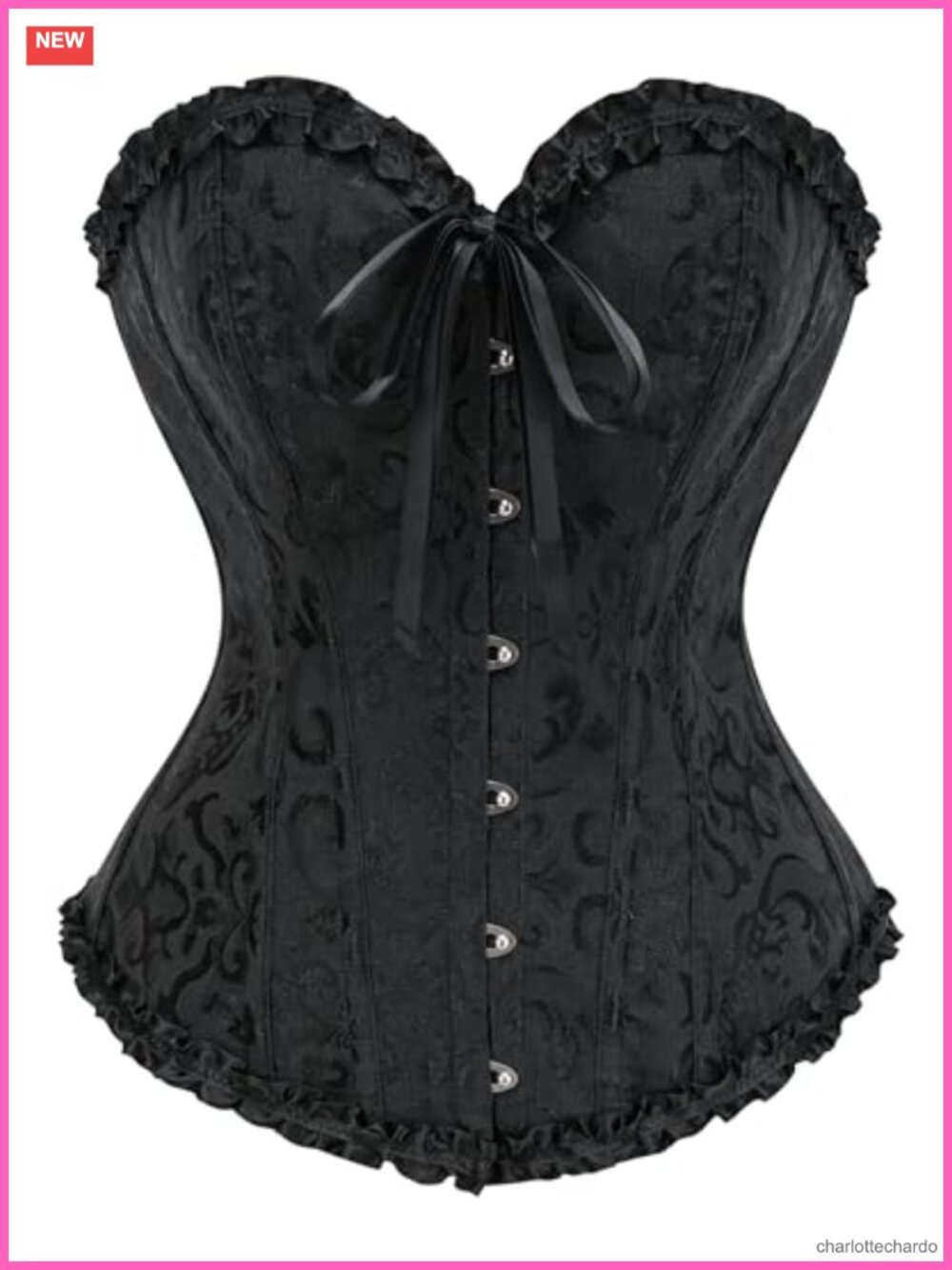 14-Bone Overbust Corset Top Sweetheart Neckline Back Lacing Gothic Steampunk